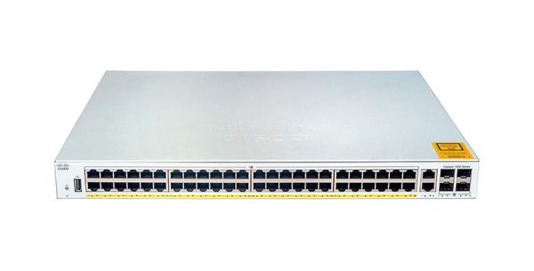 C1000FE-48P-4G-L Cisco Catalyst Ethernet Switch - 48 Ports - Manageable - 2 Layer Supported - Modular - 4 SFP Slots - 48.09 W Power Consumption - 370 W PoE Budget - Optical Fiber, Twisted Pair - PoE