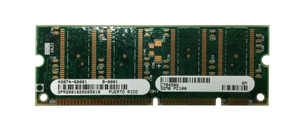 C7845A HP 32MB 100MHz PC100 non-ECC Unbuffered CL2 100-Pin SoDimm 3.3V Memory Module