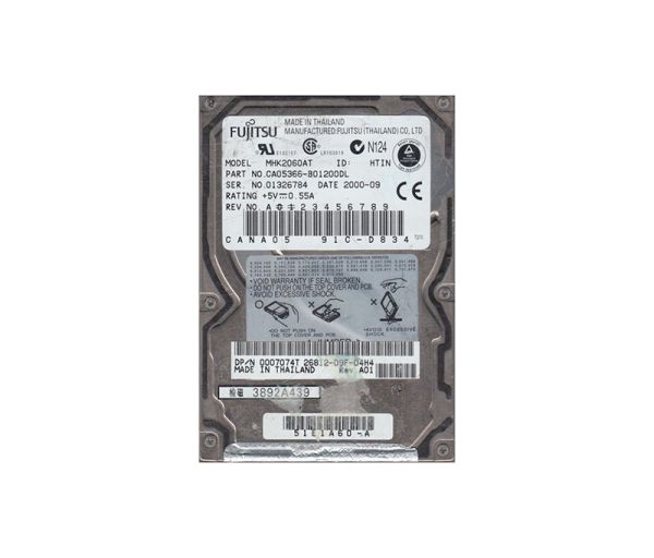 CA05366-B01200DL Fujitsu Mobile 6GB 4200RPM ATA-66 512KB Cache 2.5-inch Hard Drive