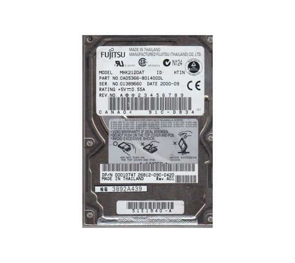 CA05366-B01400DL Fujitsu Mobile 12GB 4200RPM ATA-66 512KB Cache 2.5-inch Hard Drive