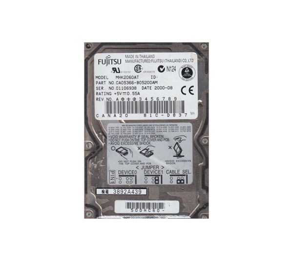 CA05366-B05200AM Fujitsu Mobile 6GB 4200RPM ATA-66 512KB Cache 2.5-inch Hard Drive