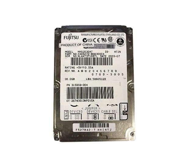 CA06272-B66300C4 Fujitsu Mobile 30GB 4200RPM ATA-100 2MB Cache 2.5-inch Hard Drive