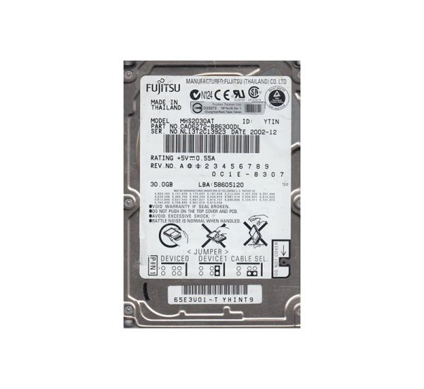CA06272-B86300DL Fujitsu Mobile 30GB 4200RPM ATA-100 2MB Cache 2.5-inch Hard Drive