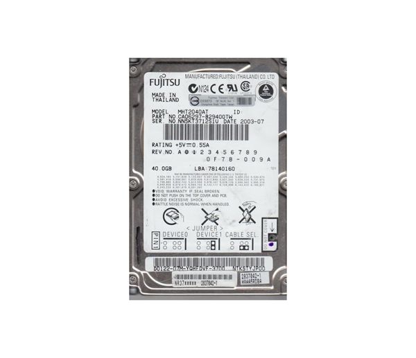 CA06297-B29400TW Fujitsu Mobile 40GB 4200RPM ATA-100 2MB Cache 2.5-inch Hard Drive