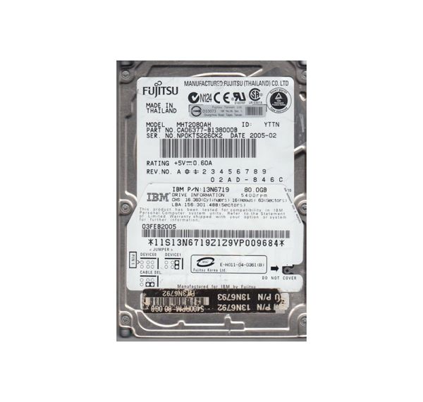CA06377-B138000B Fujitsu Mobile 80GB 5400RPM ATA-100 8MB Cache 2.5-inch Hard Drive