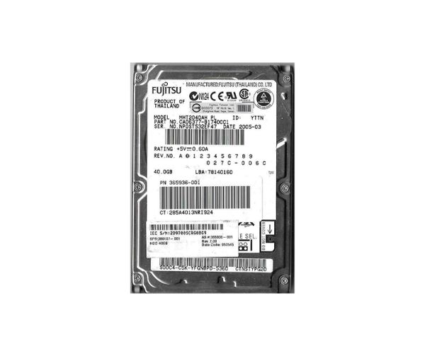 CA06377-B17400C1 Fujitsu Mobile 40GB 5400RPM ATA-100 8MB Cache 2.5-inch Hard Drive
