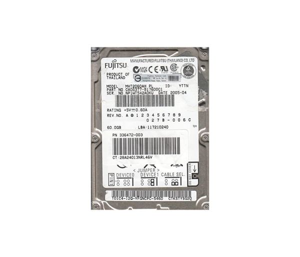 CA06377-B17600C1 Fujitsu Mobile 60GB 5400RPM ATA-100 8MB Cache 2.5-inch Hard Drive