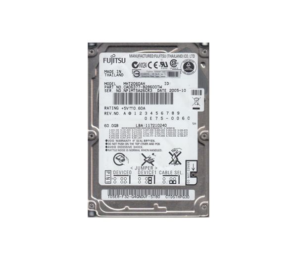 CA06377-B28600TW Fujitsu Mobile 60GB 5400RPM ATA-100 8MB Cache 2.5-inch Hard Drive