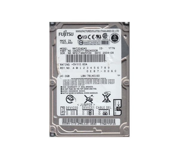 CA06377-B824000B Fujitsu Mobile 40GB 5400RPM ATA-100 8MB Cache 2.5-inch Hard Drive