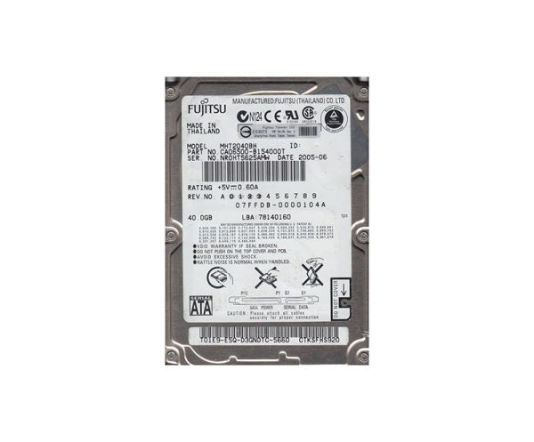 CA06500-B154000T Fujitsu Mobile 40GB 5400RPM SATA 3GB/s 8MB Cache 2.5-inch Hard Drive
