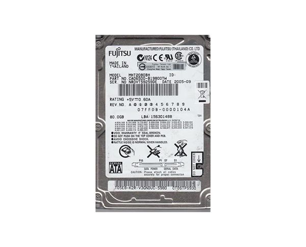CA06500-B19800TW Fujitsu Mobile 80GB 5400RPM SATA 1.5GB/s 8MB Cache 2.5-inch Hard Drive