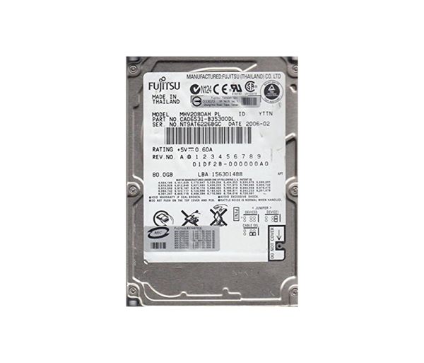 CA06531-B35300DL Fujitsu Mobile 80GB 5400RPM ATA-100 8MB Cache 2.5-inch Hard Drive