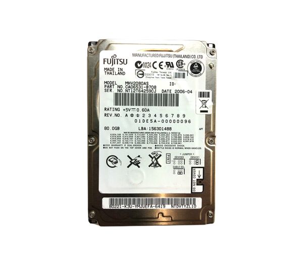 CA06531-B708 Fujitsu Mobile 80GB 5400RPM ATA-100 8MB Cache 2.5-inch Hard Drive