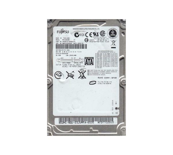 CA06672-B34400TW Fujitsu Mobile 80GB 5400RPM SATA 1.5GB/s 8MB Cache 2.5-inch Hard Drive