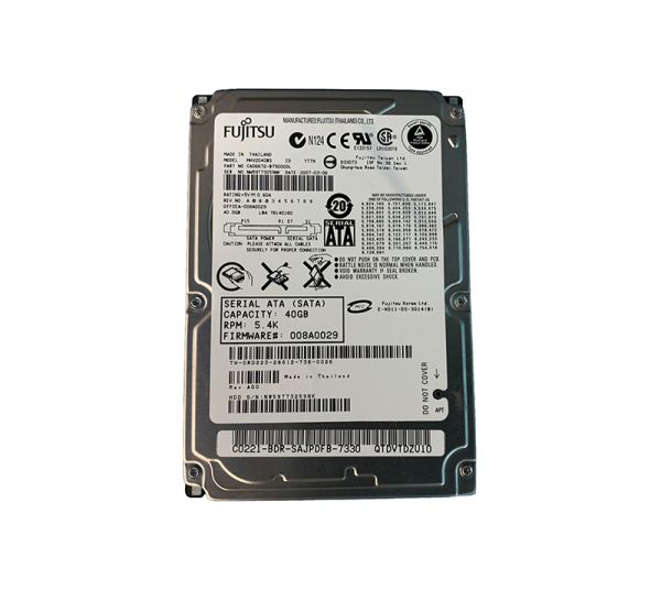 CA06672-B75000DL Fujitsu Mobile 40GB 5400RPM SATA 1.5GB/s 8MB Cache 2.5-inch Hard Drive