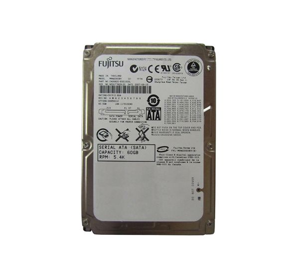 CA06820-B30100DL Fujitsu Mobile 60GB 5400RPM SATA 1.5GB/s 8MB Cache 2.5-inch Hard Drive