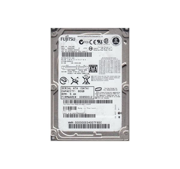 CA06820-B30300DL Fujitsu Mobile 80GB 5400RPM SATA 1.5GB/s 8MB Cache 2.5-inch Hard Drive