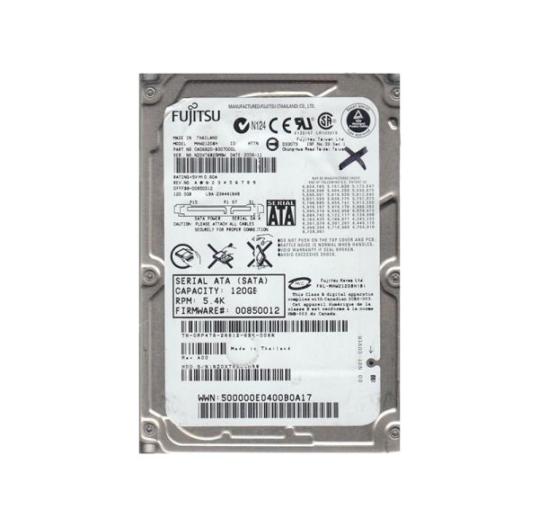 CA06820-B30700DL Fujitsu Mobile 120GB 5400RPM SATA 1.5GB/s 8MB Cache 2.5-inch Hard Drive