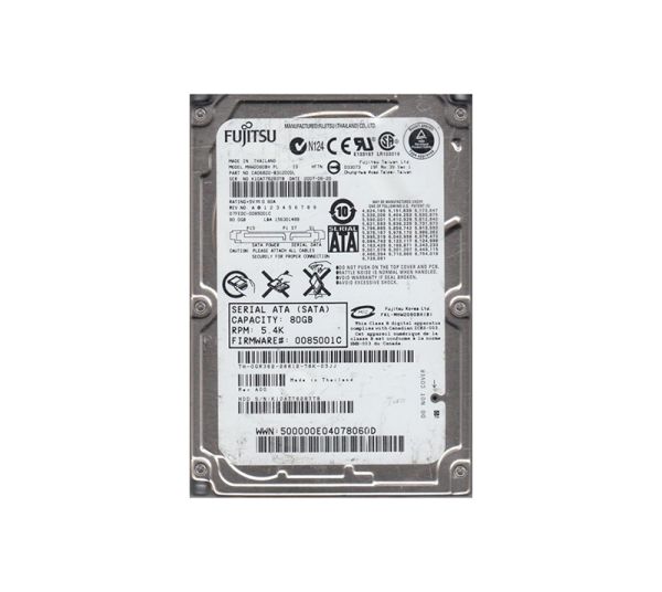 CA06820-B31200DL Fujitsu Mobile 80GB 5400RPM SATA 1.5GB/s 8MB Cache 2.5-inch Hard Drive