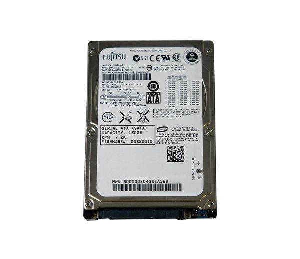CA06855-B42800DL Fujitsu Mobile 160GB 7200RPM SATA 3GB/s 8MB Cache 2.5-inch Hard Drive