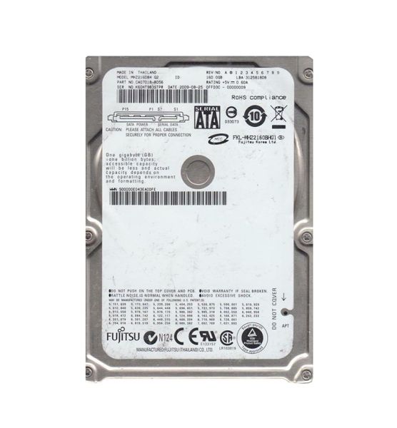 CA07018-B056 Toshiba MHZ2160BH 160 GB 2.5 Plug-in Module Hard Drive - SATA/300 - 5400 rpm - 8 MB Buffer - Hot Swappable