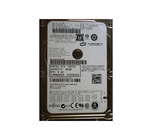 CA07018-B30200DL Fujitsu Mobile 80GB 5400RPM SATA 3GB/s 8MB Cache 2.5-inch Hard Drive
