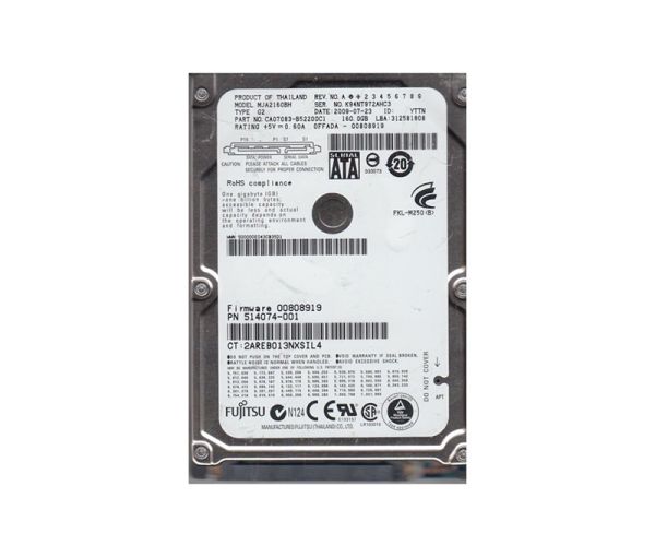CA07083-B52200C1 Fujitsu Mobile 160GB 5400RPM SATA 3GB/s 8MB Cache 2.5-inch Hard Drive
