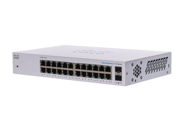 CBS110-24T-NA Cisco Business 110 Series CBS110-24T 24 x Ports 10/100/1000Base-T + 2 x SFP Ports Layer 2 Unmanaged Rack-mountable Gigabit Ethernet Network Switch