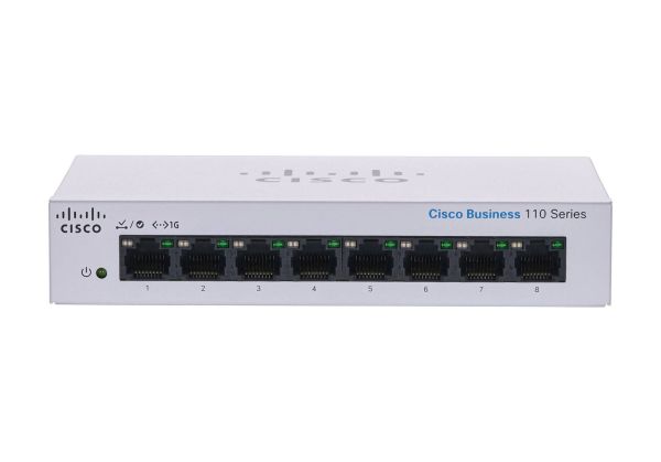 CBS110-8T-D-NA Cisco Business 110 Series CBS110-8T 8 x Ports 10/100/1000Base-T Layer 2 Unmanaged Desktop Gigabit Ethernet Network Switch