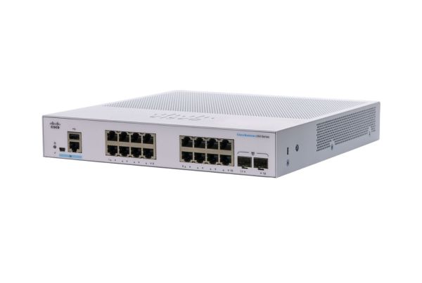 CBS250-16T-2G Cisco Business 250 Series 16 x Ports 1000Base-T + 2 x Ports SFP Rack-mountable Layer 3 Managed Gigabit Ethernet Smart Switch