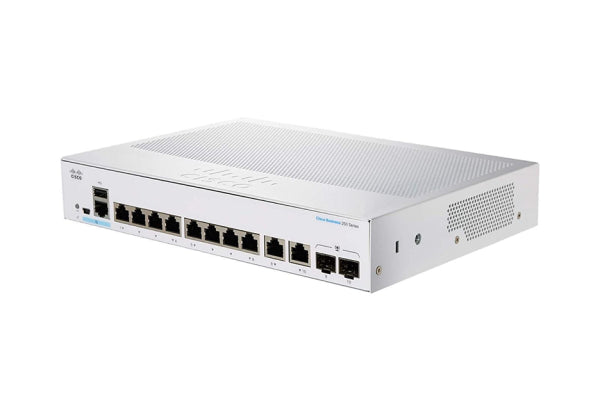 CBS250-8T-E-2G Cisco Business 250 Series 8 x Ports 1000Base-T + 2 x Ports Combo SFP 1U Rack-mountable Layer 3 Managed Smart Switch