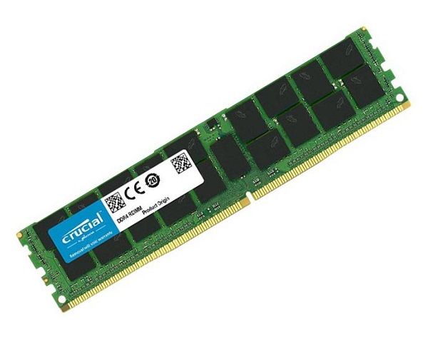 CT16G4RFD824A Crucial Technology 16GB DDR4-2400MHz PC4-19200 ECC Registered CL17 288-Pin RDIMM 1.2V Dual Rank Memory Module