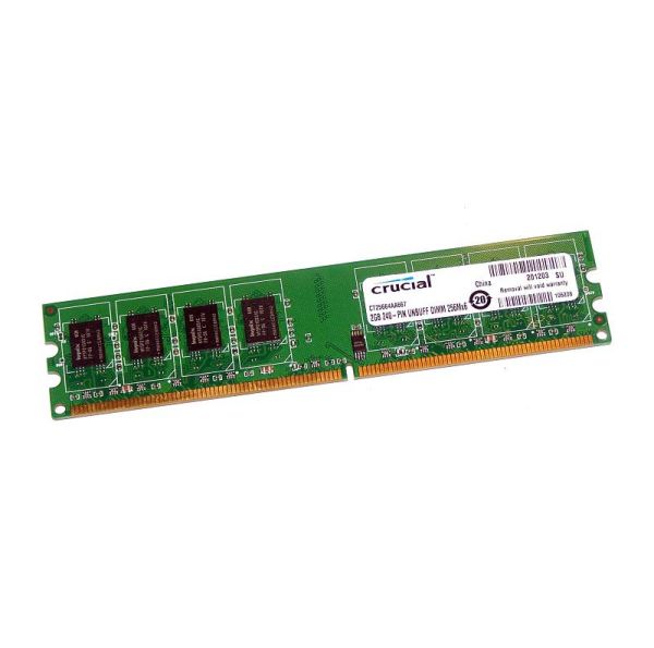 CT25664AA667.I16F Crucial Technology 2GB DDR2-667MHz PC2-5300 non-ECC Unbuffered CL5 240-Pin DIMM 1.8V Memory Module