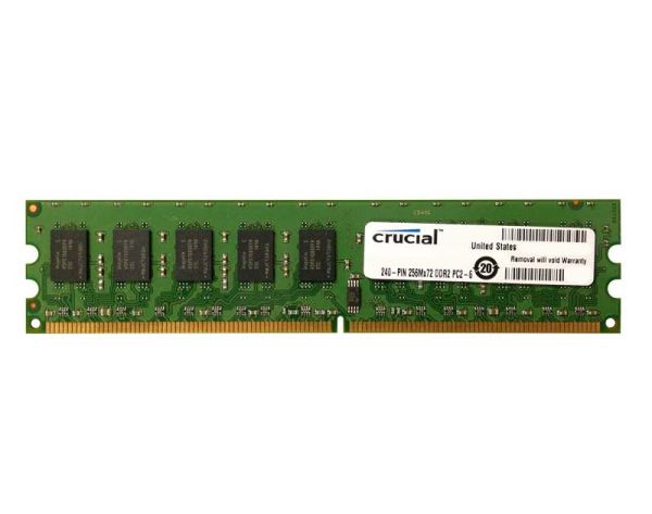 CT2KIT25672AA667 Crucial Technology 4GB Kit (2 X 2GB) DDR2-667MHz PC2-5300 ECC Unbuffered CL5 240-Pin DIMM 1.8V Memory