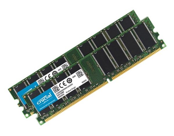 CT2KIT25672Y40B Crucial Technology 4GB Kit (2 X 2GB) DDR-400MHz PC3200 ECC Registered CL3 184-Pin DIMM Memory