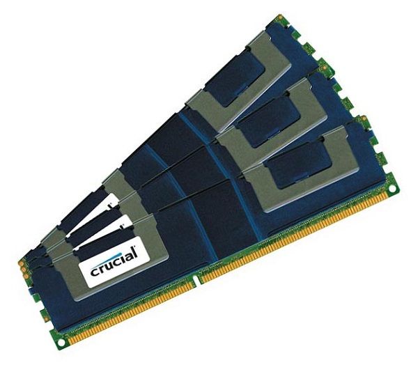 CT3K32G3ELSLQ41339 Crucial Technology 96GB Kit (3X32GB) DDR3-1333MHz PC3-10600 ECC Registered CL9 240-Pin DIMM 1.35V Memory