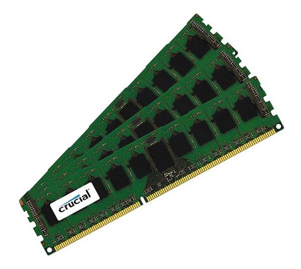 CT3K8G3ERSDD8186D Crucial Technology 12GB Kit (3 X 4GB) DDR3-1600MHz PC3-12800 ECC Unbuffered CL11 240-Pin DIMM Very Low Profile (VLP) Single Rank Memory
