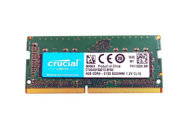 CT4G4SFS8213 Crucial Technology 4GB DDR4-2133MHz PC4-17000 non-ECC Unbuffered CL15 260-Pin SoDimm 1.2V Single Rank Memory Module