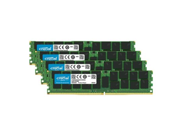 CT4K16G4RFD4266 Crucial Technology 64GB Kit (4 x 16GB) DDR4-2666MHz PC4-21300 ECC Registered CL19 288-Pin RDIMM 1.2V Dual Rank Memory Module
