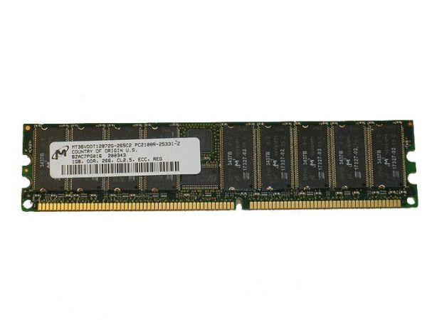 D9U175 Dell 1GB DDR-266MHz PC2100 ECC Registered CL2.5 184-Pin DIMM 2.5V Memory Module
