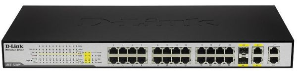 DES-1228P D-Link 24 x Ports PoE 10/100Base-TX + 2 x Ports Combo RJ-45/SFP Layer 2 Fast Ethernet Web Smart Switch