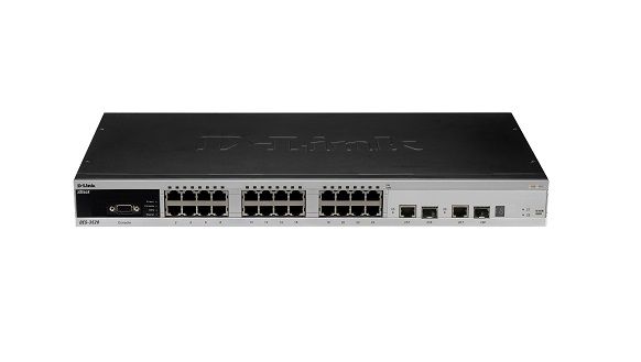 DES-3528 D-Link 24-Port 10/100/1000Base-TX Managed Stackable Fast Ethernet Switch 2 Combo Gigabit SFP Ports & 2 Ethernet Ports