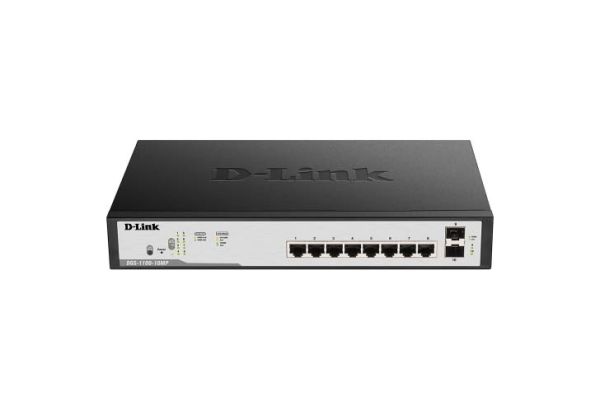 DGS-1100-10MP D-Link 10-Port 10/100/1000 (PoE+) Unmanaged Gigabit Ethernet Switch with 2 Gigabit SFP Ports