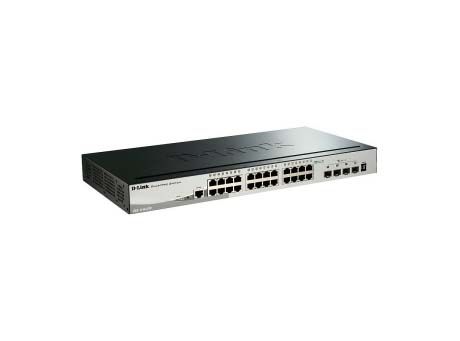 DGS-1510-28X D-Link 28-Port 10/100/1000Base-T Layer-3 Managed Stackable Gigabit Ethernet Switch with 4 10-Gigabit SFP+ Ports Rack-Mountable