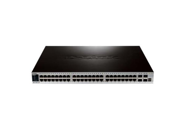 DGS-3420-52T D-Link 81W 48-Port 176Gbps 10/100/1000Base-T Managed Stackable Gigabit Ethernet Switch with 4 10-Gigabit SFP+ Ports Rack Mountable