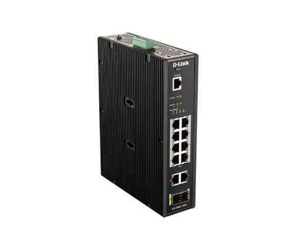 DIS-200G-12PS D-Link 8 x 10/100/1000Base-T PoE+ Ports, 2x 10/100/1000Base-T Ports, 2 x SFP Ports Industrial Gigabit Smart Managed PoE Switch