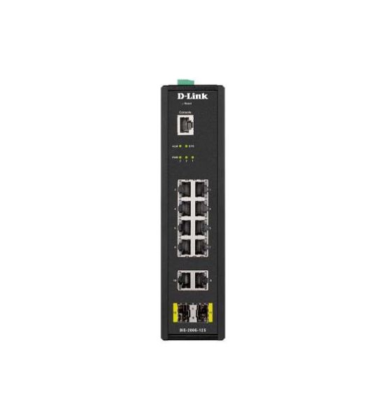 DIS-200G-12S D-Link 10 x 10/100/1000Base-T Ports, 2 x SFP Ports Industrial Gigabit Smart Managed Switch