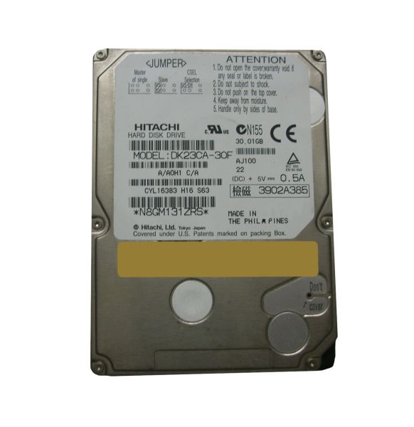 DK23CA-30F Hitachi 30GB 4200RPM IDE Ultra DMA-100 9.5mm 2.5-Inch Notebook Hard Disk Drive