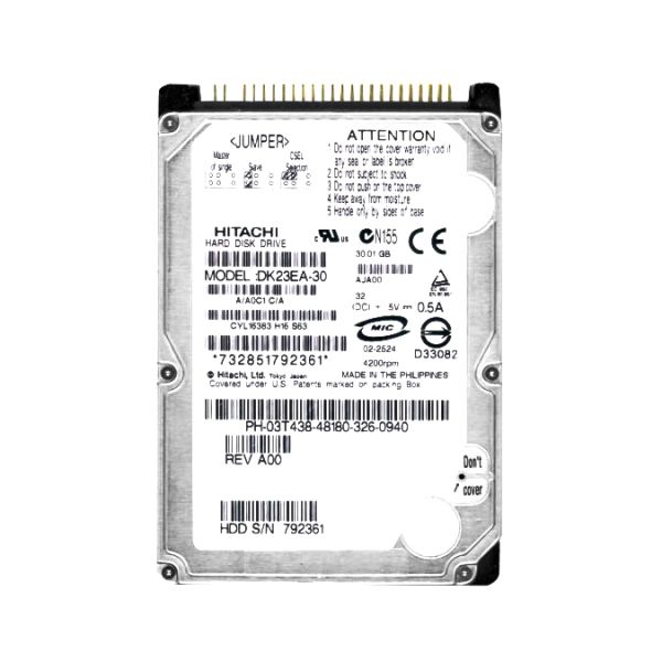 DK23EA-30 Hitachi 30GB 4200RPM ATA-100 IDE 2.5-inch Hard Drive