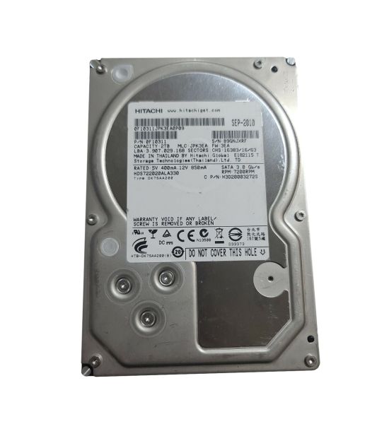 DK7SAA200 Hitachi Ultrastar A7K2000 2TB 7200RPM SATA 3GB/s 32MB Cache 3.5-inch Hard Disk Drive